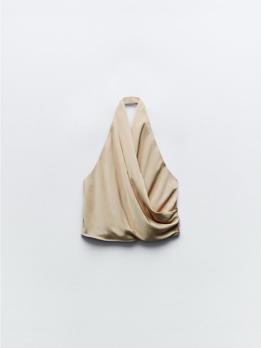Zara Draped Halter Top in Beige